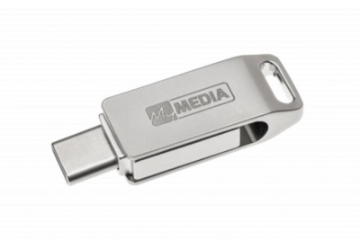 Pendrive, 32GB, USB 3.2 Gen1 + USB-C, alumínium ház, MYMEDIA "Dual" (by VERBATIM)